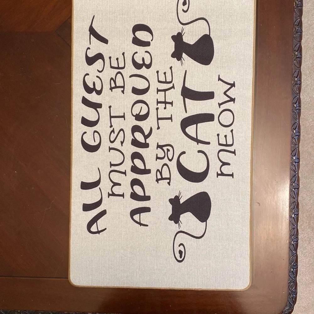 Pet Cat Welcome Front Door Mat Design Rubber Backing